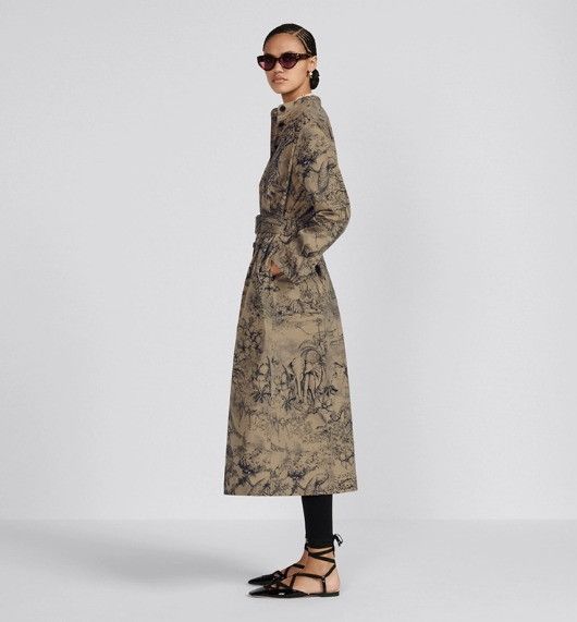 Dior o1w1db10824 Belted Shirt Dress in Beige Black Size M / US 6-8 / IT 42-44 - 5 Thumbnail