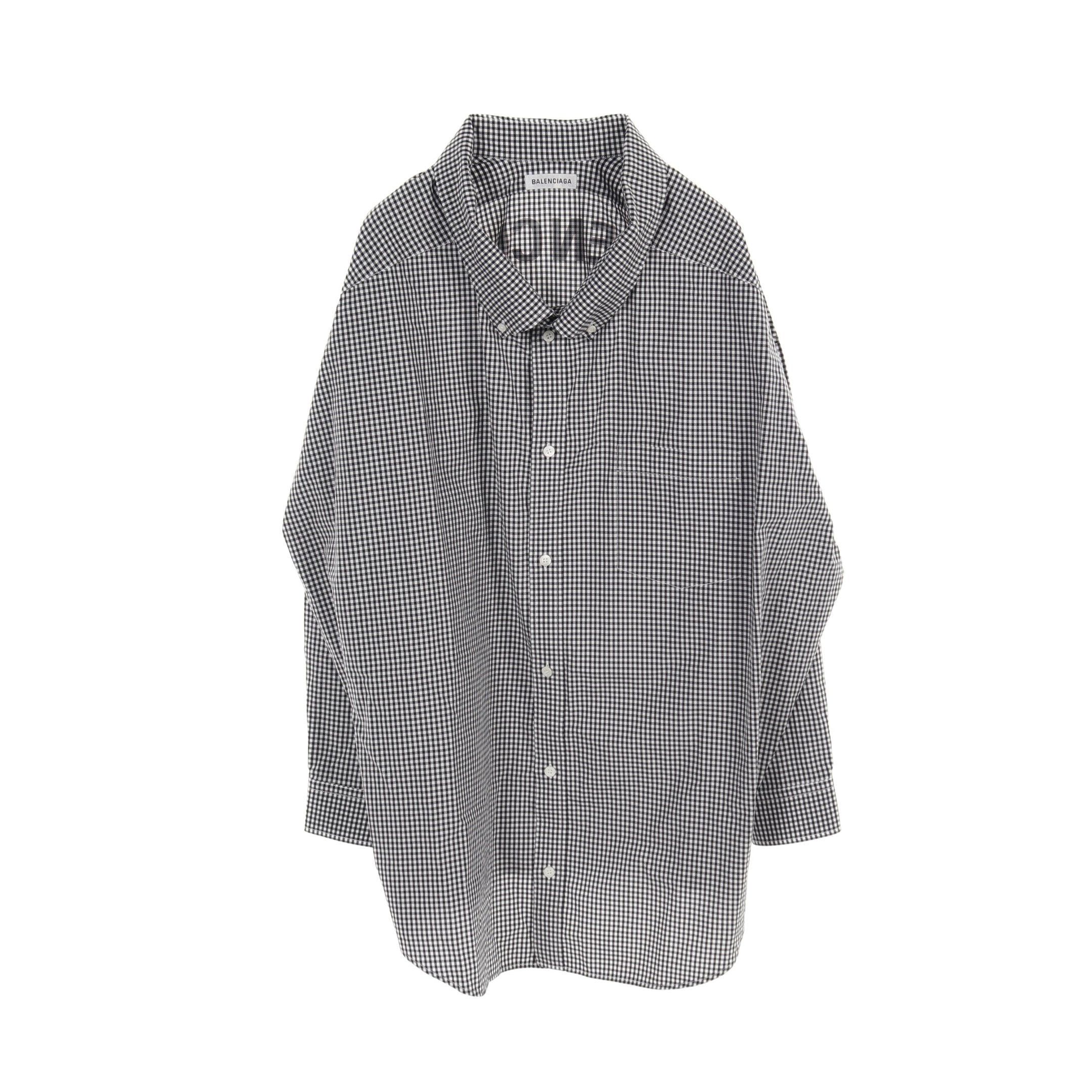 Balenciaga Balenciaga Cocoon Swing Oversize Shirt Gingham Check Cotton White Black Size ONE SIZE - 1 Thumbnail