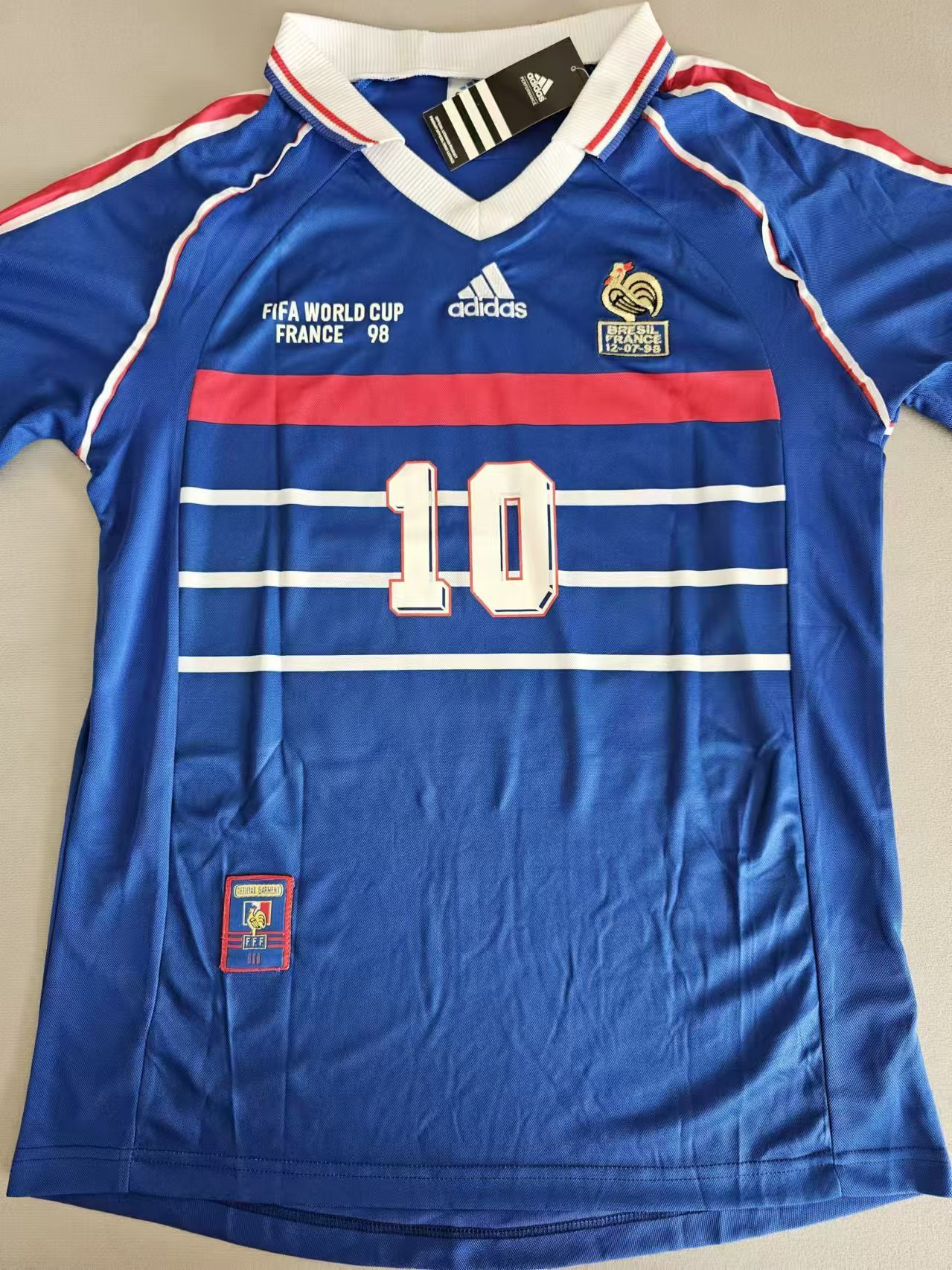 Other 1998 World Cup France 10 Zidane Jersey Size US XL / EU 56 / 4 - 1 Thumbnail