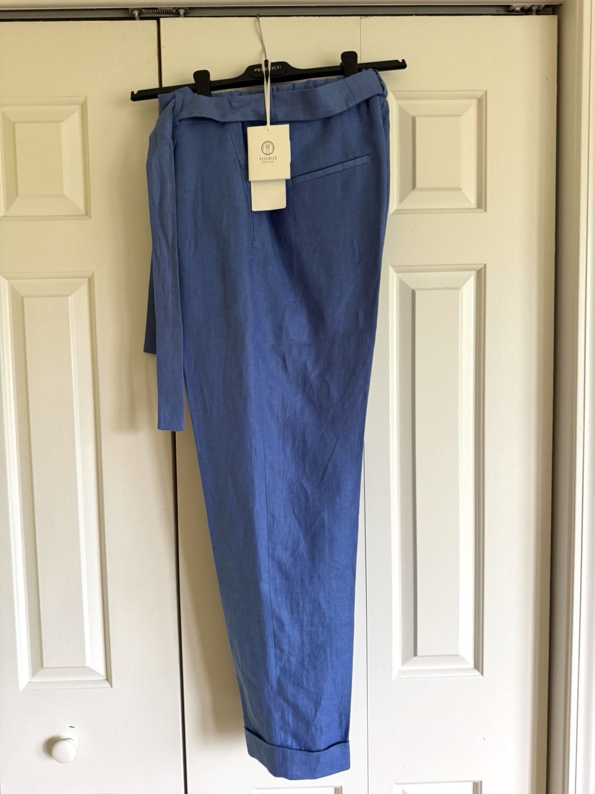 Peserico PESERICO Women Blue 100% Linen Pants 8/44 NWT Size 30" / US 8 / IT 44 - 2 Thumbnail