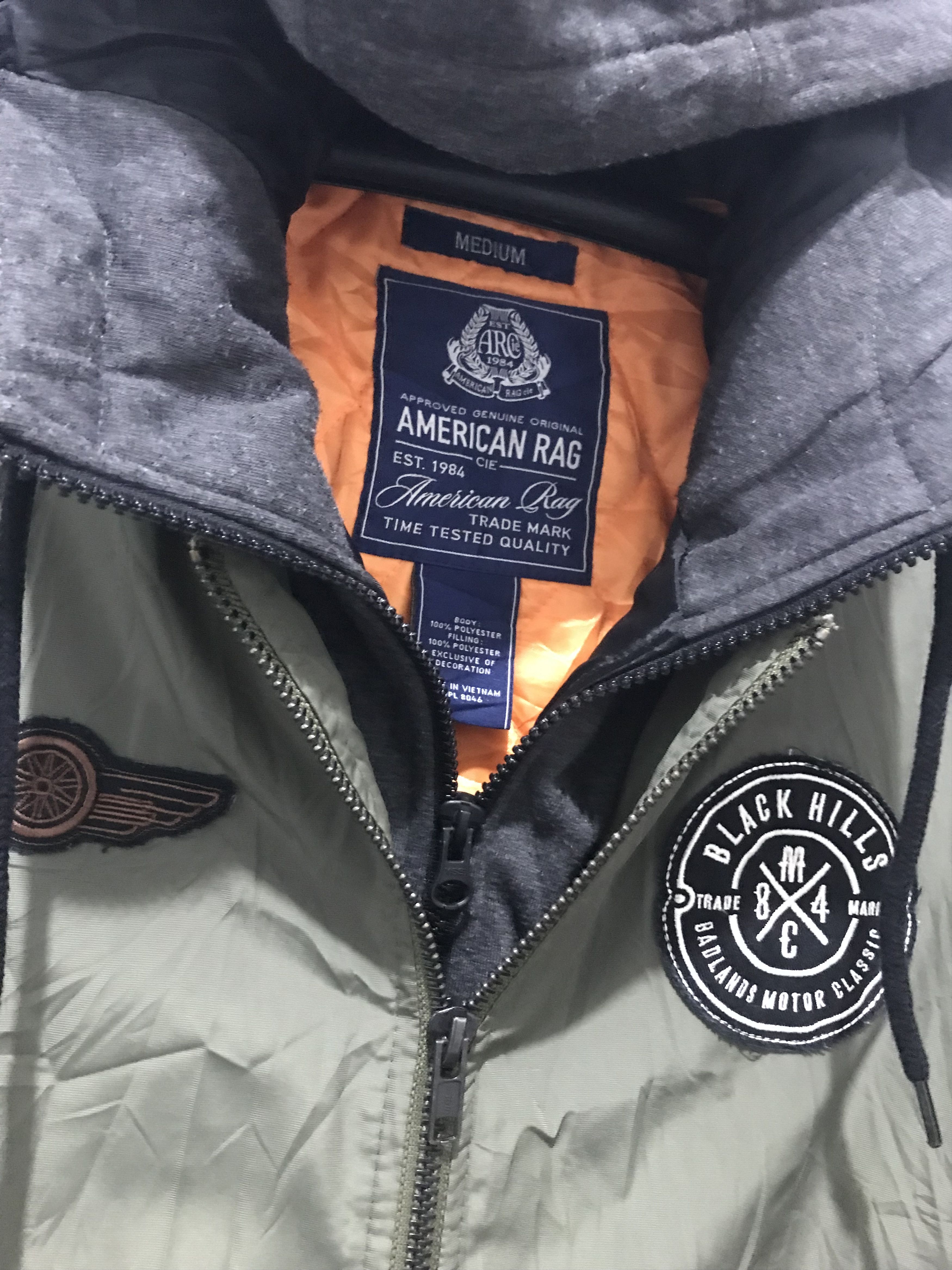 American Rag AMERICAN RAG Bomber Quilted Jacket Patches Hood Size US M / EU 48-50 / 2 - 5 Thumbnail