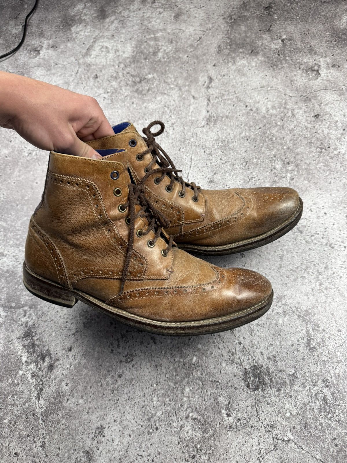 Cowboy Equipment WESTERN BIKER COWBOY LEATHER VINTAGE BROWN BOOTS Size US 10 / EU 43 - 5 Thumbnail