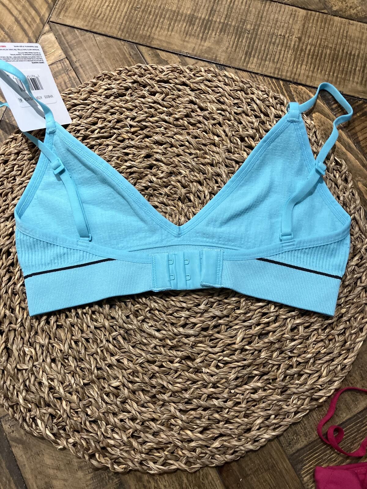 Hanes NWT Hanes Light Blue Ribbed Bralette with Adjustable Straps Size ONE SIZE - 3 Thumbnail