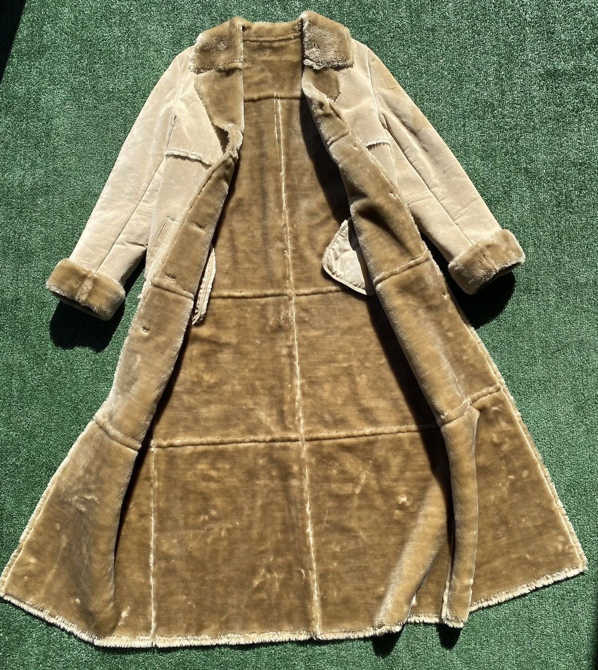 Vintage VTG Y2K Brandon Thomas Suede Faux Fur Full Length Jacket Size M / US 6-8 / IT 42-44 - 6 Thumbnail