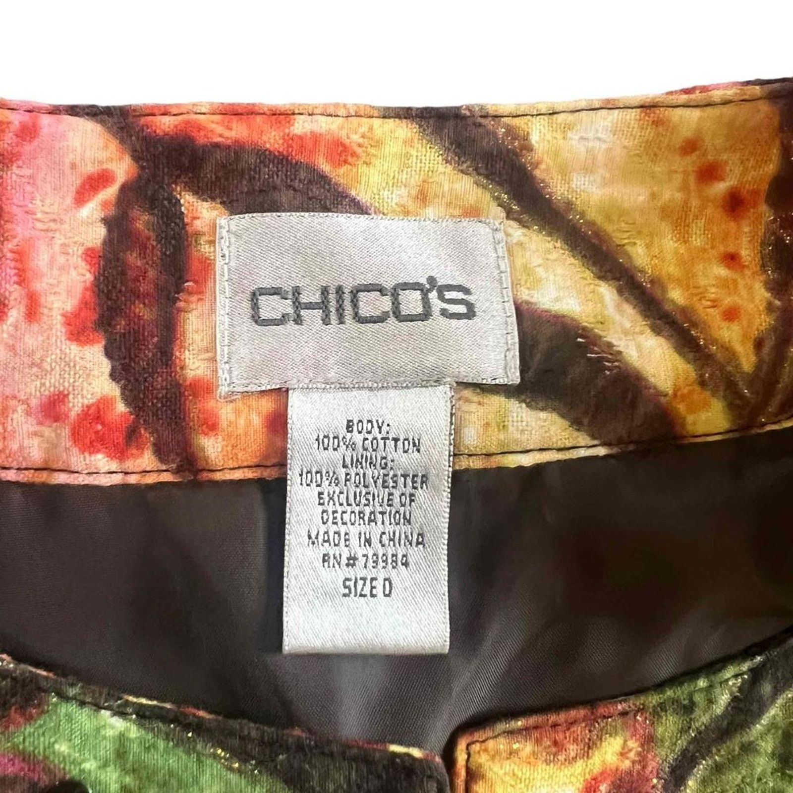 Chicos Chico's Blazer Womens Size 0/4 Tropical Floral Sequin Jacket Size S / US 4 / IT 40 - 3 Thumbnail