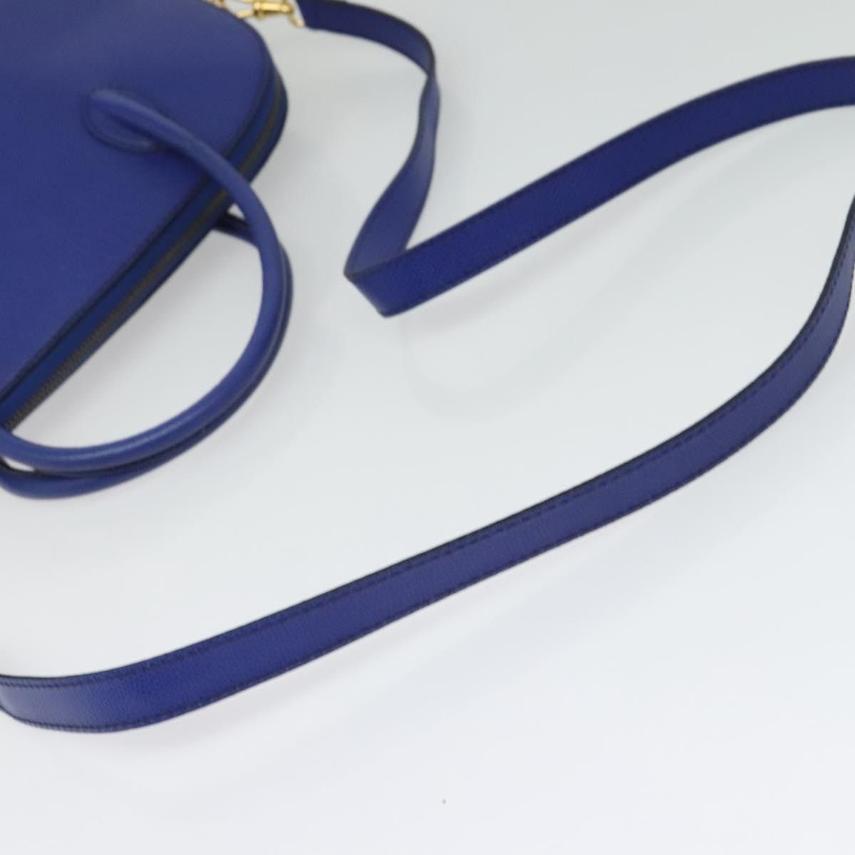 CELINE Hand Bag Leather Blue Gold