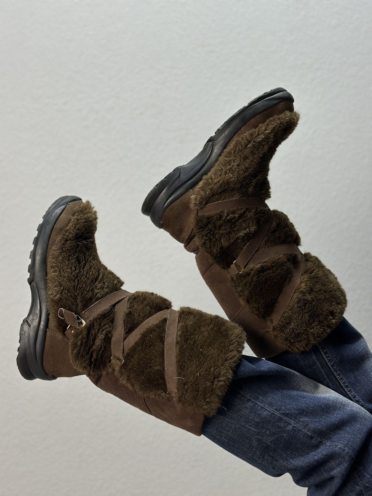 If Six Was Nine Fur Boots Bogner LGB Brown leather vintage Mohair Japan Hype Size US 8 / EU 41 - 1 Thumbnail