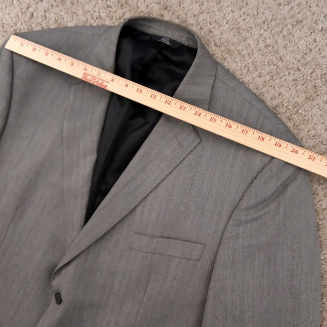 Haggar Haggar Blazer Mens 48 Gray Herringbone Polyester Blend Two Button Single Vent Jacket Coat Notch Lapel Men Regular 2 Piece Vintage No Size 48R - 2 Thumbnail