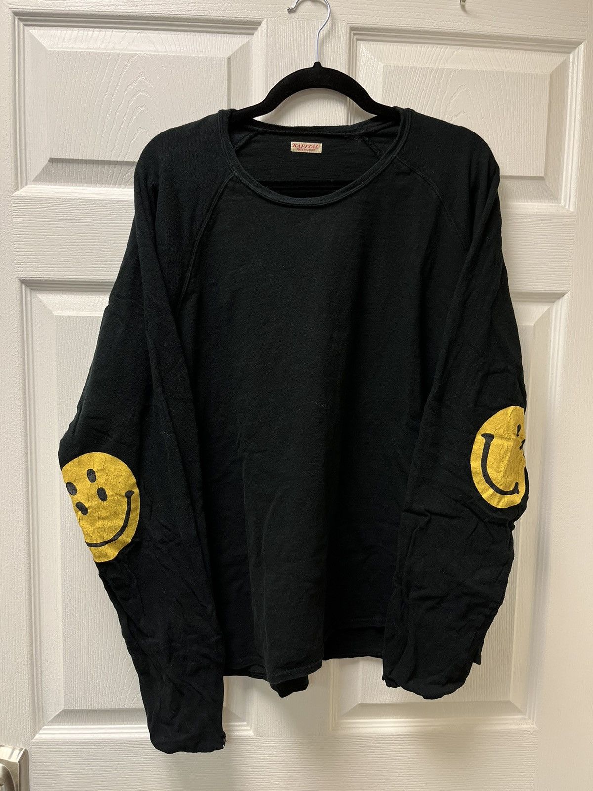 Kapital Black smiley face long sleeve | Grailed