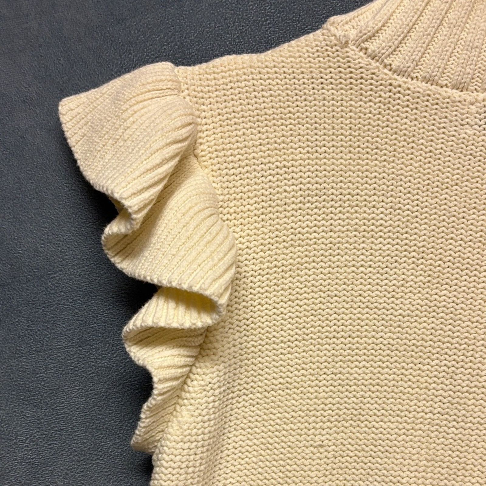 Other ON 34th Cream Cable Knit Flutter Sleeve Sweater Womens Small Size S / US 4 / IT 40 - 10 Thumbnail