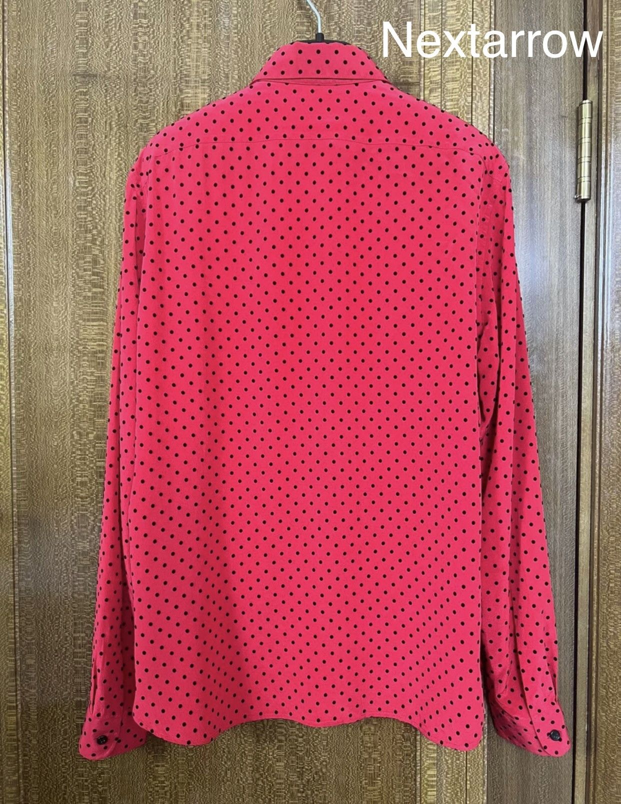 Saint Laurent Paris × Yves Saint Laurent Saint Laurent slp21fw silk polka-dot shirt 2409-Nextarrow Size US M / EU 48-50 / 2 - 2 Thumbnail