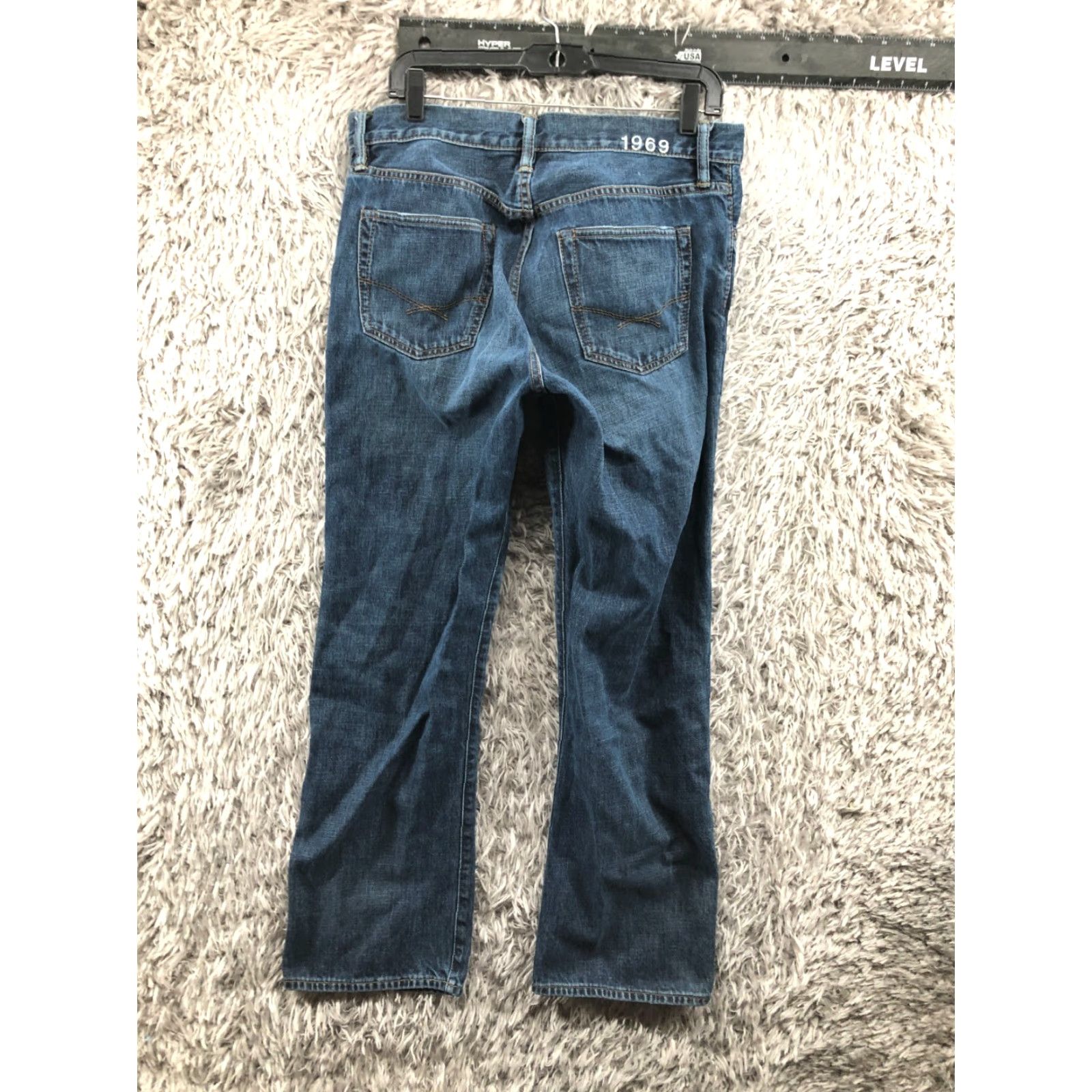 Gap Gap 1969 Jeans Size 31x30 Mens Mid Rise Medium Blue Straight 5-Pocket Denim Cotton Blend Regular Size US 31 - 6 Thumbnail