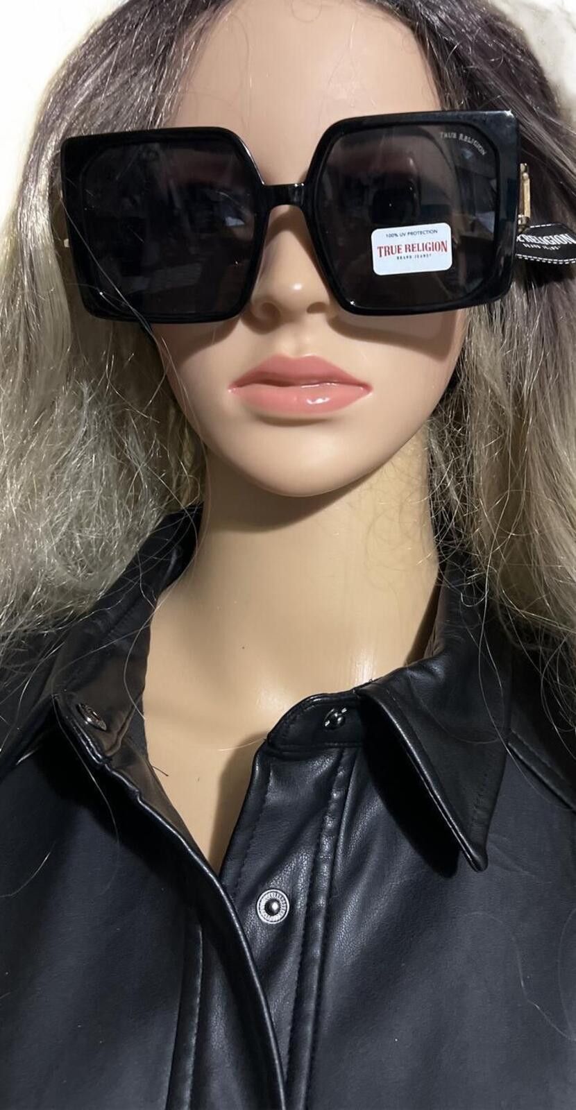 True Religion True Religion Oversized Square Black Sunglasses Size ONE SIZE - 2 Thumbnail