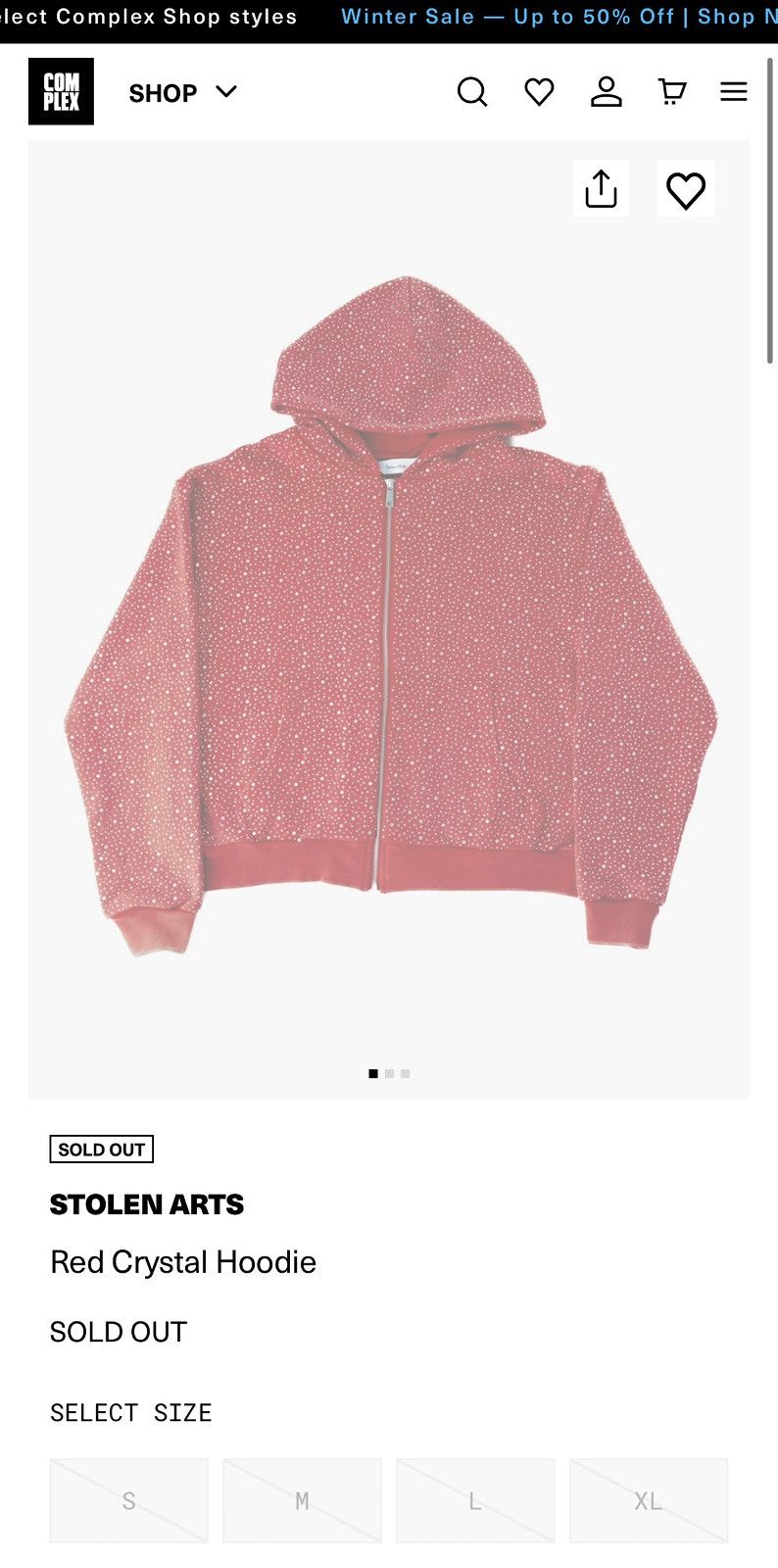 Stolen Arts Stolen Arts Red Crystal Hoodie Size US XL / EU 56 / 4 - 6 Thumbnail