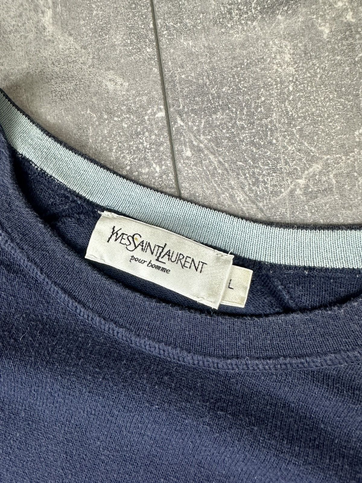 Yves Saint Laurent Yves Saint Lauren Small Logo Crew Neck Pullover Sweater Size US L / EU 52-54 / 3 - 6 Thumbnail
