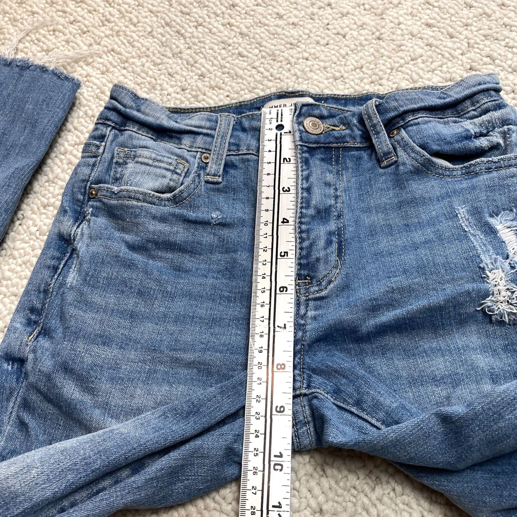 Denime Hammer Jeans Jeans Junior 3 Distressed Ripped Denim Medium Wash 25x25 Skinny Teens Size 42" / US 20 - 6 Thumbnail