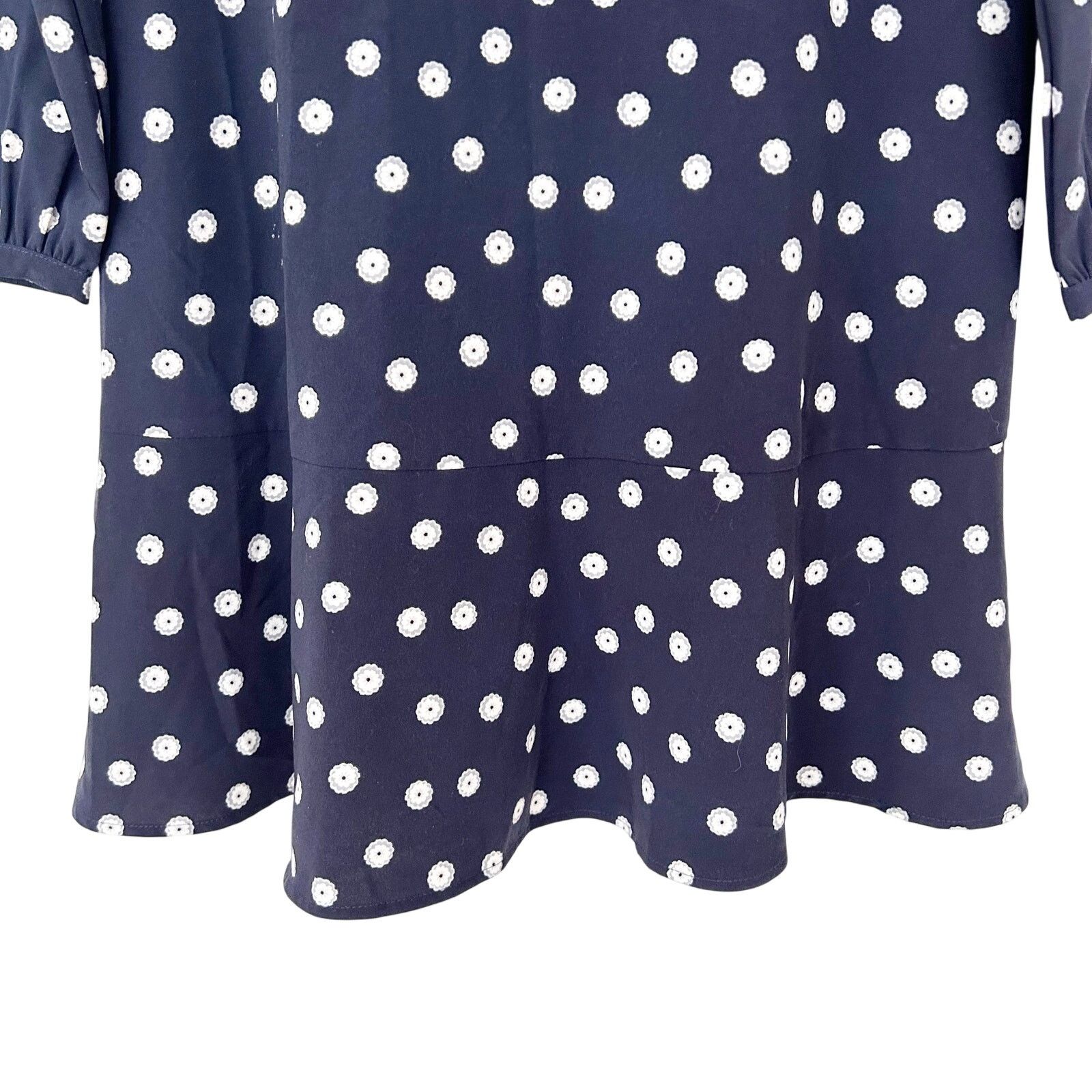 Loft Loft Navy Blue White Polka Dot Long Sleeve Dress Sz 6 Size M / US 6-8 / IT 42-44 - 4 Thumbnail