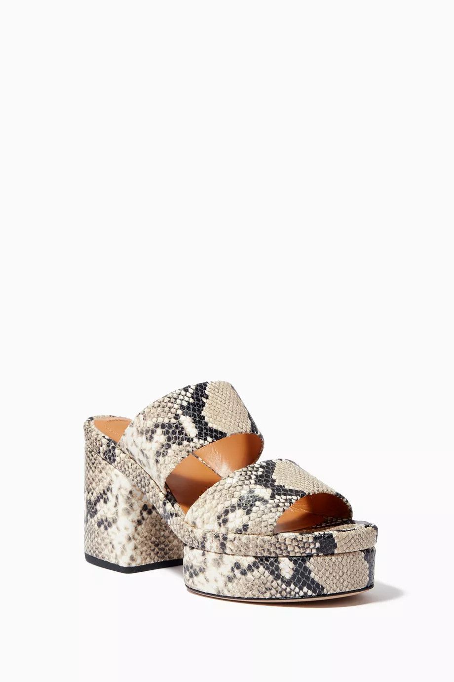 Chloe o1y0825 Leather Square Heel Mules in Beige/Black Size US 7 / IT 37 - 2 Thumbnail