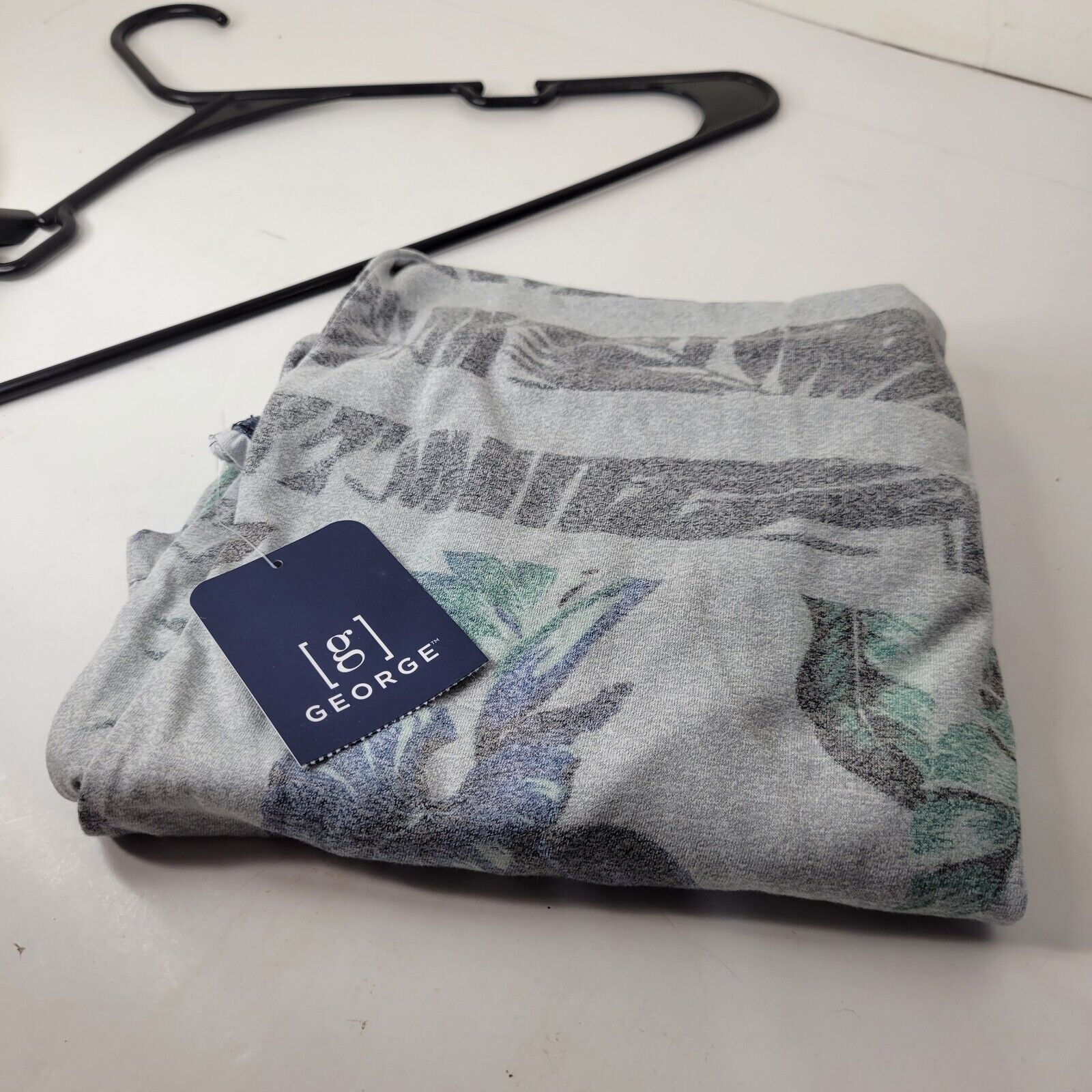 George George Men's S Tank Top Shirt Grey Blue Floral Summer Stripe Size US S / EU 44-46 / 1 - 3 Thumbnail