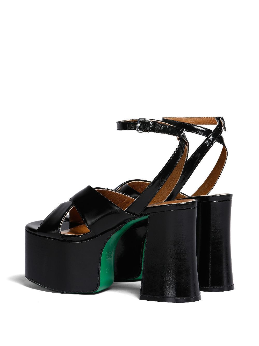Marni o1w1db10125 Patent-Leather Platform Sandals in Black Size US 7 / IT 37 - 2 Thumbnail