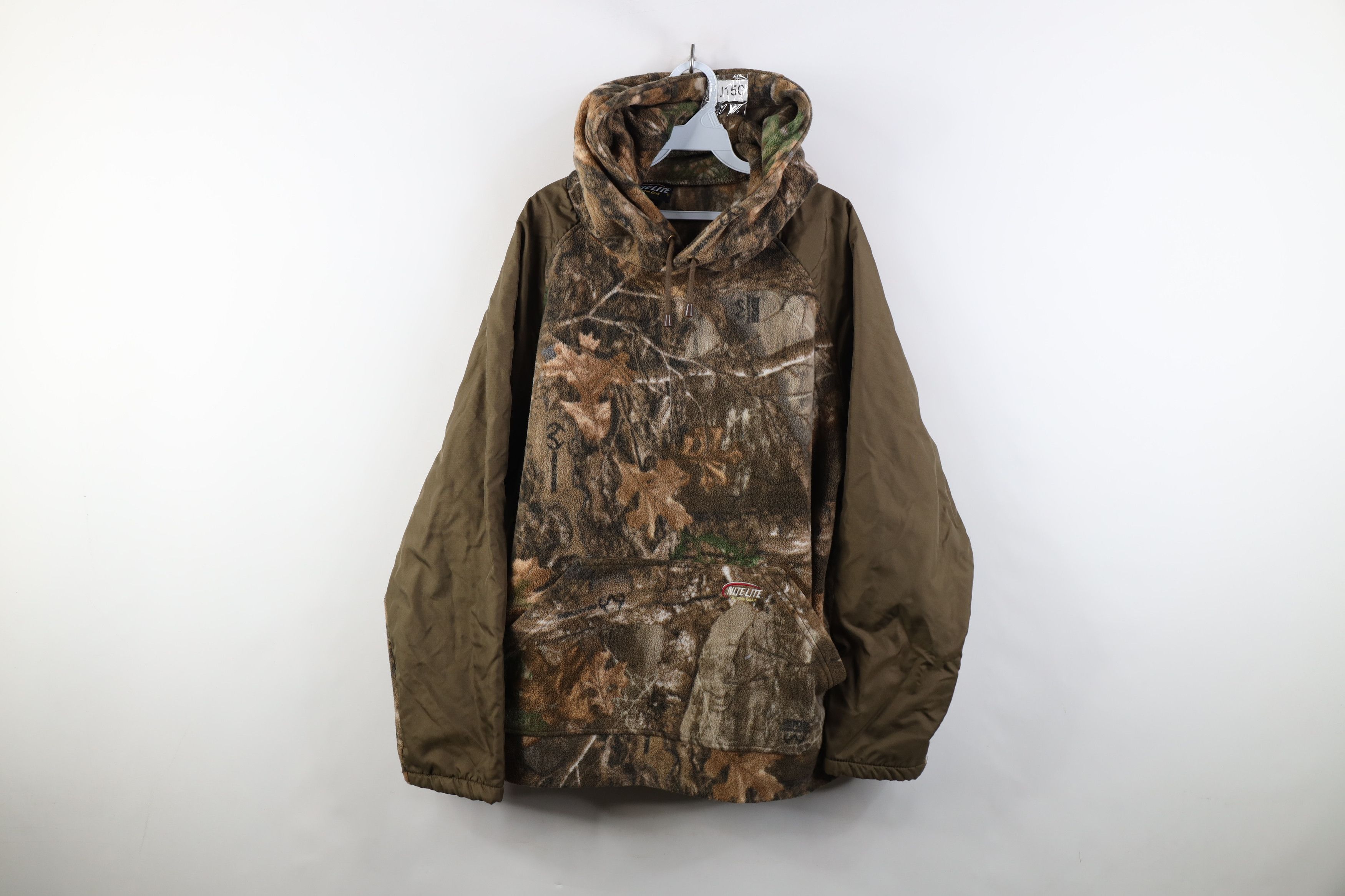 Vintage 90s Y2K Streetwear Camouflage Fleece Hoodie Jacket