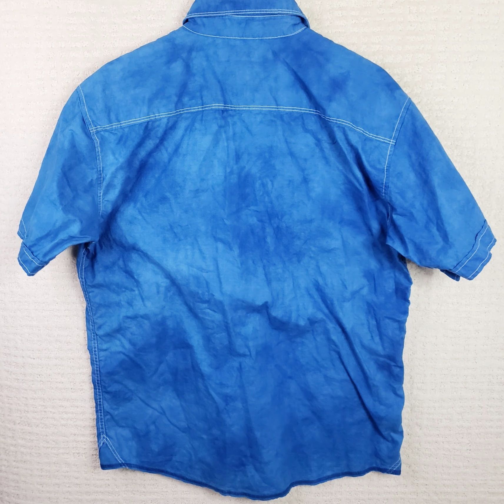 Vintage Pete Huntington Bali Hawaiian Button-Up Shirt M Blue Short Sleeve Men's Regular Cotton Relaxed Size US M / EU 48-50 / 2 - 6 Thumbnail