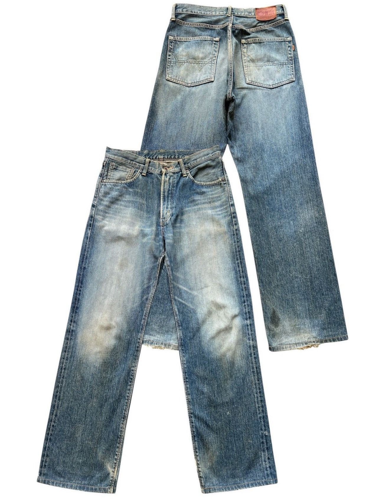Vintage Edwin 505z Selvedge Distressed Denim Jeans 32x31