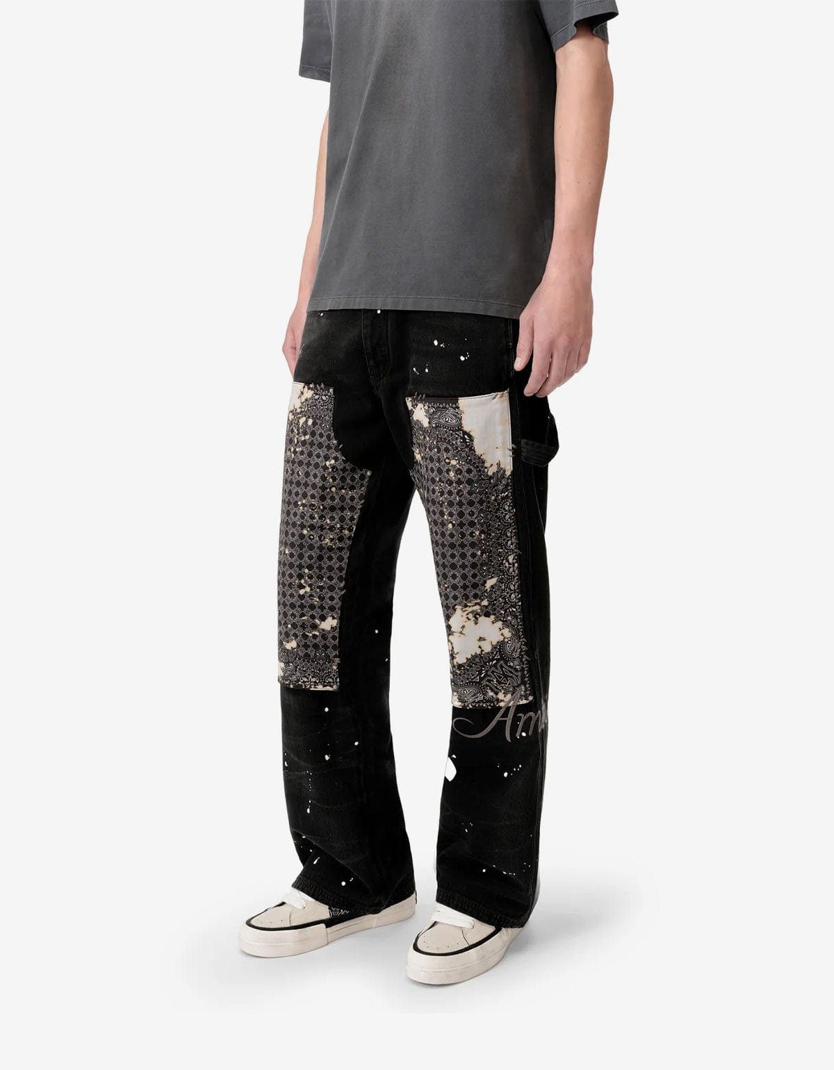 Amiri Amiri Black Bleach Bandana Carpenter Jeans Size US 32 / EU 48 - 2 Thumbnail