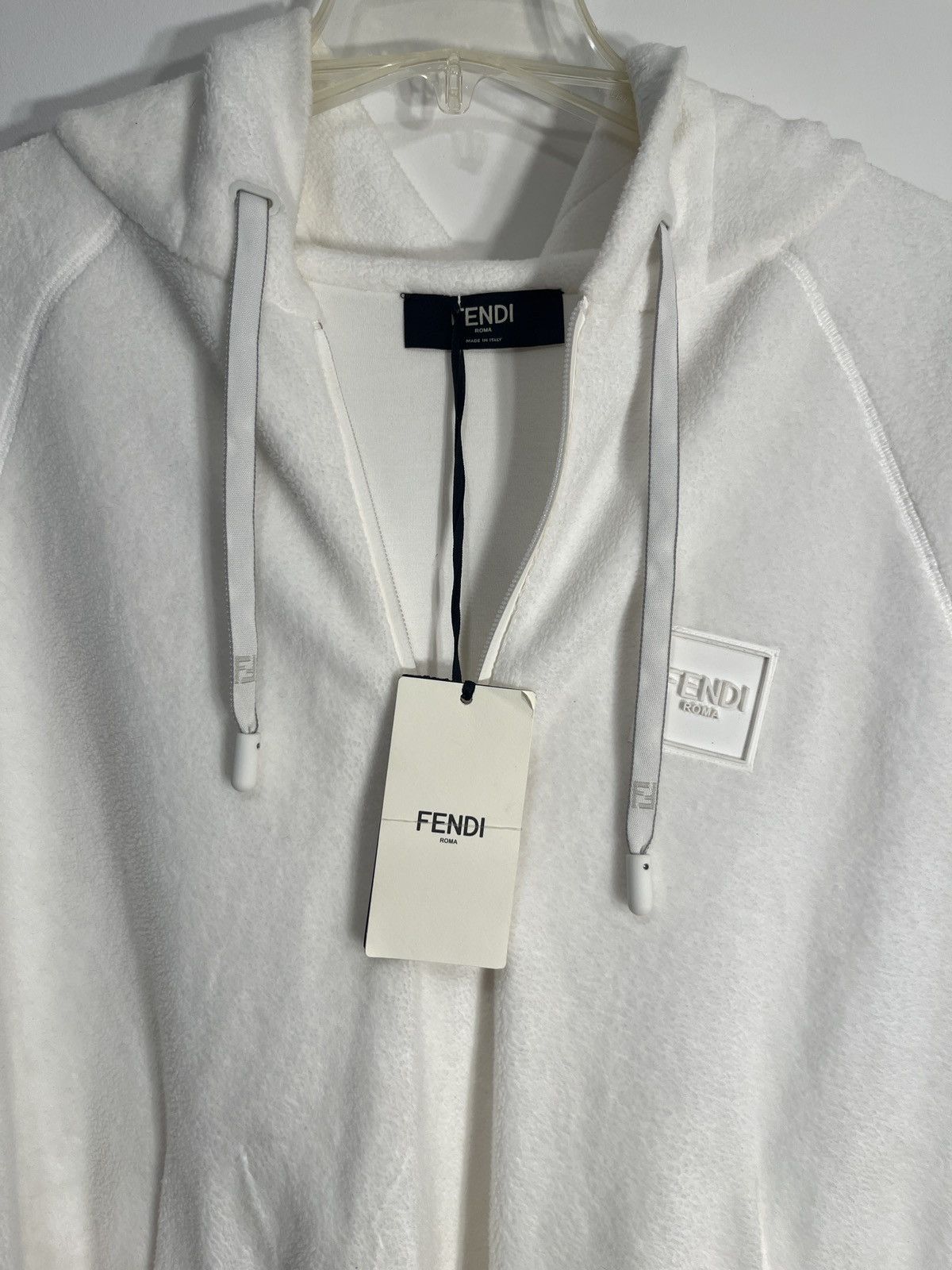 Fendi Fendi white furry quarter zip hoodie Size US XL / EU 56 / 4 - 7 Thumbnail
