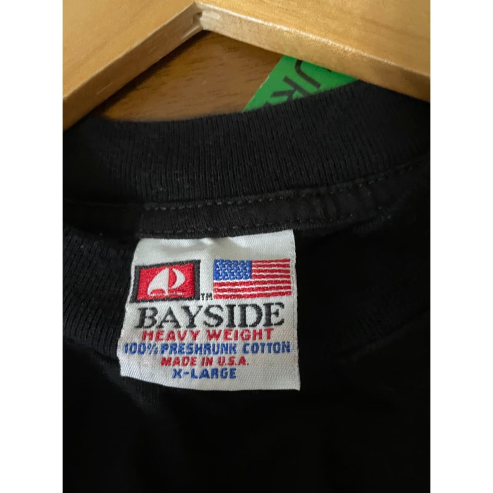 Vintage VINTAGE All American Clothing Made USA Long Sleeve Black XL Bayside Mens Crew Neck Knit T-Shirt 90s Hip Hop Solid Dragon Graphic Print Size US XL / EU 56 / 4 - 3 Thumbnail