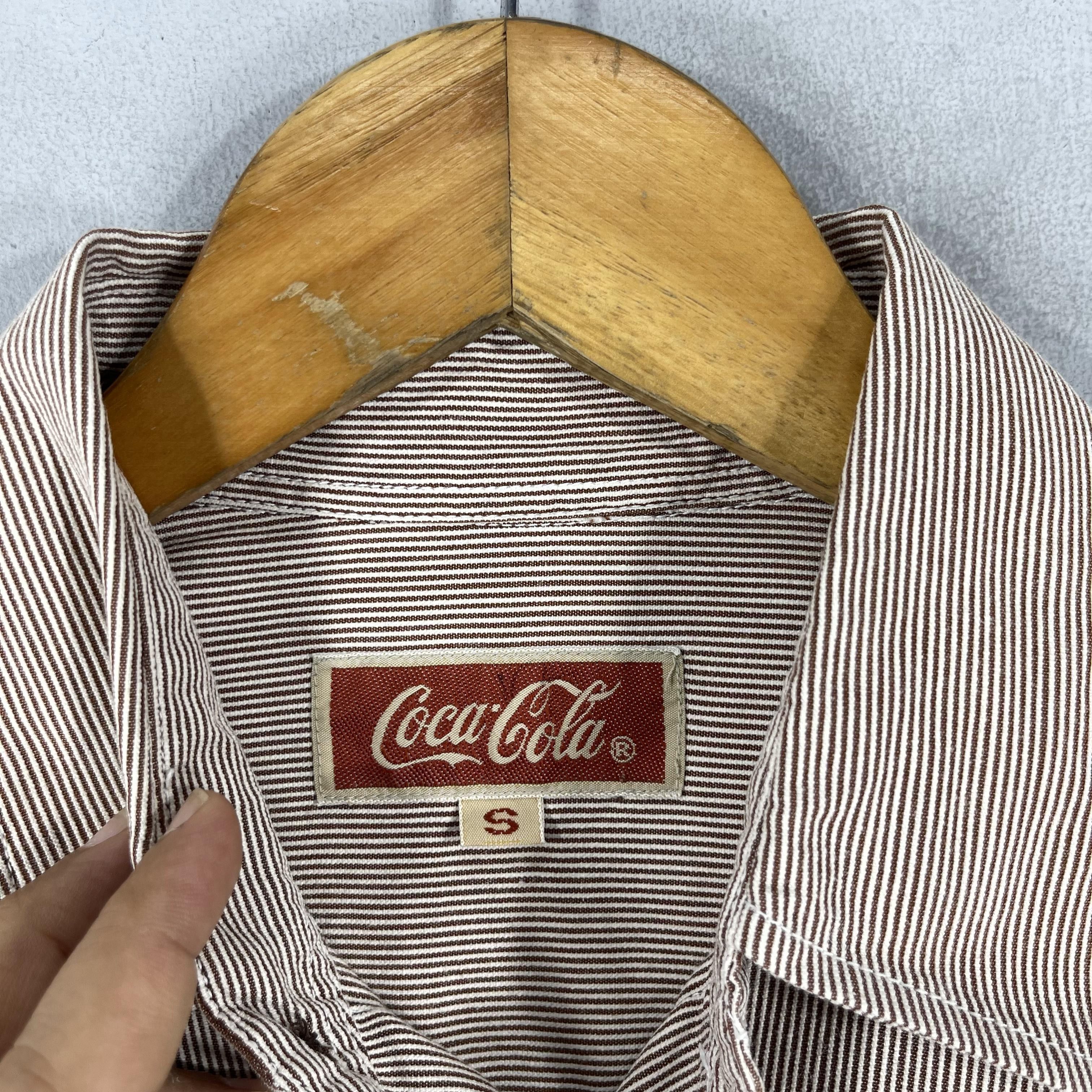 Coca Cola Vintage COCA COLA Hickory Stripes Denim Shirt Button Up Size US S / EU 44-46 / 1 - 5 Thumbnail