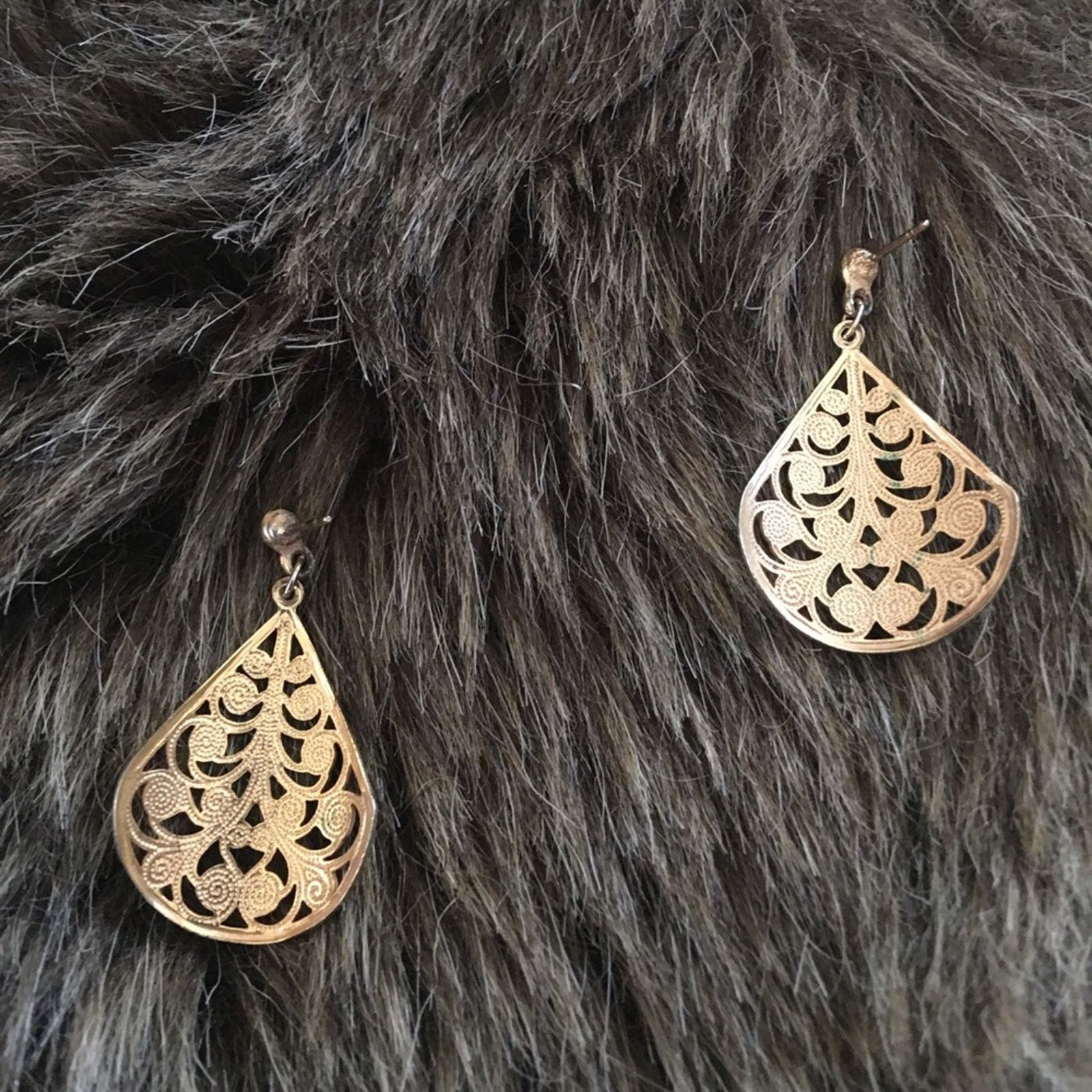 Vintage Vintage gold tone filigree dangle earrings Size ONE SIZE - 4 Thumbnail