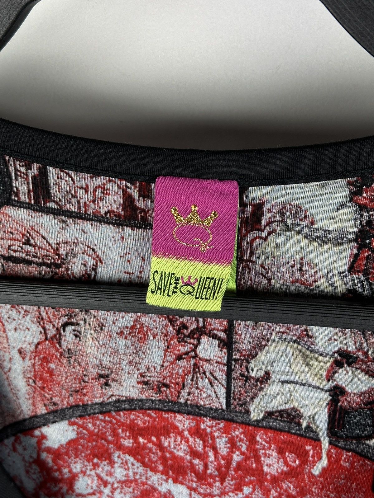 Designer × Japanese Brand Save The Queen Samurai Print Japanese Style Mesh Top Blouses Size XL / US 12-14 / IT 48-50 - 4 Thumbnail