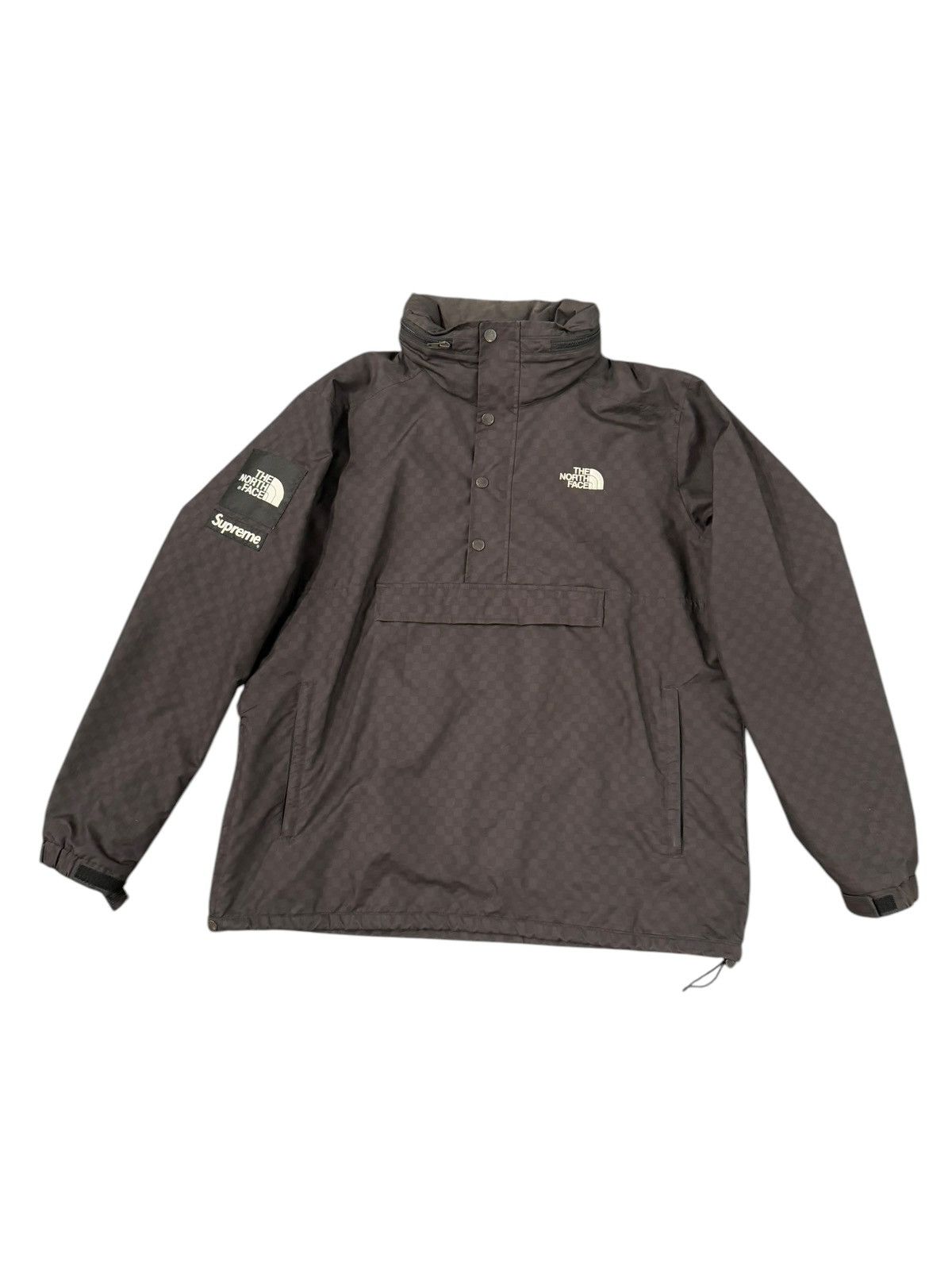 Supreme × The North Face Black Checkered Hooded TNF Pullover Jacket Windbreaker Size US XL / EU 56 / 4 - 3 Thumbnail