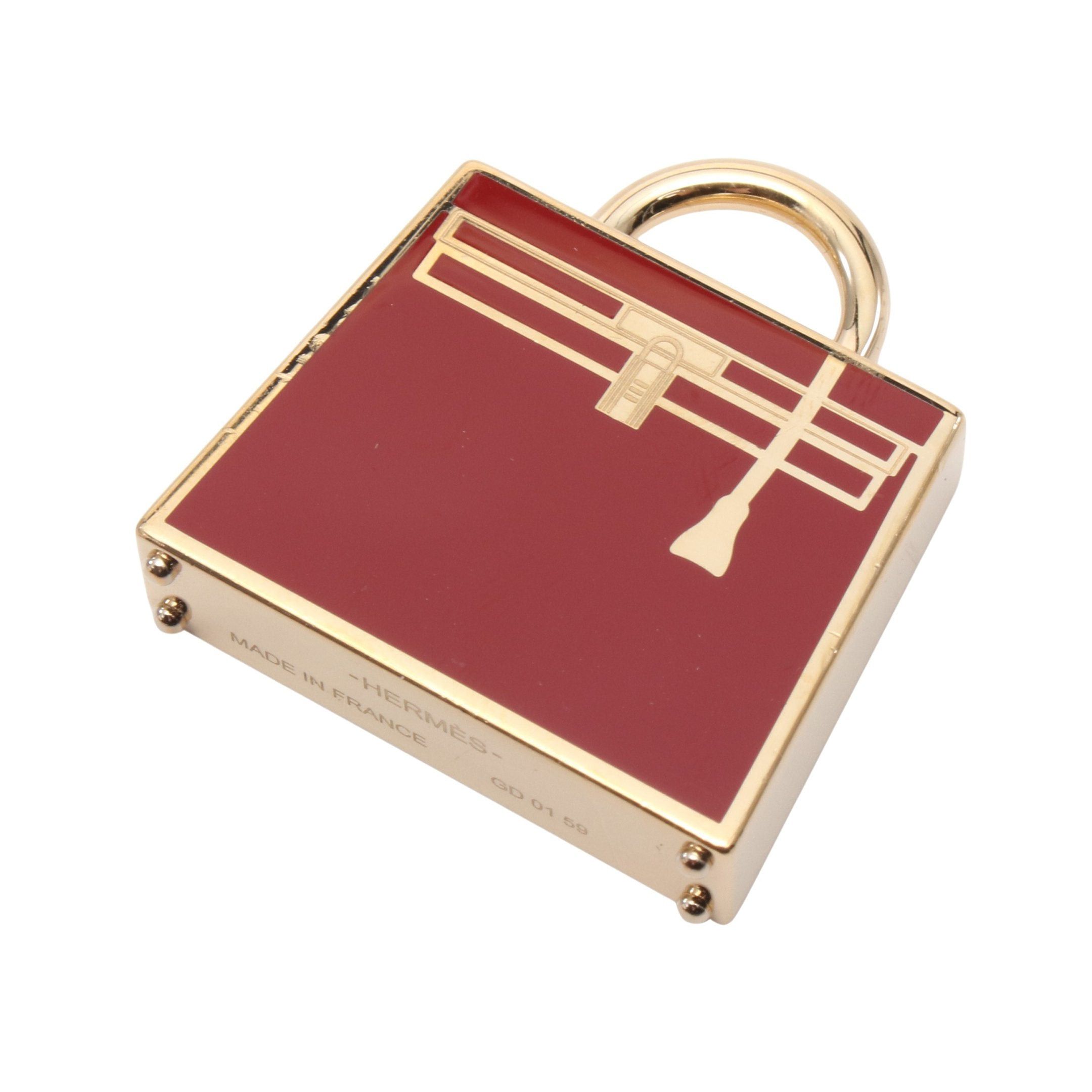 Hermes Hermes Curiosite Kelly Pendant Top Gp Gold Red Size ONE SIZE - 1 Thumbnail
