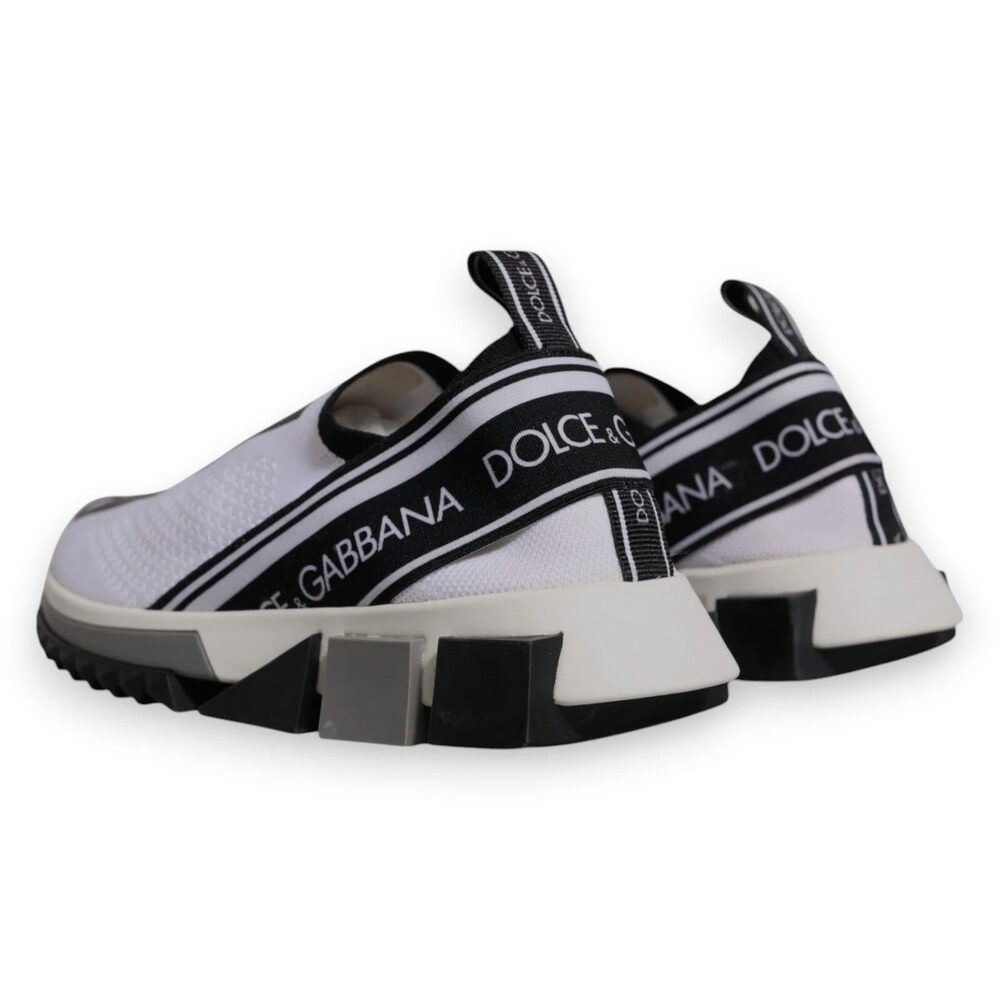 Dolce & Gabbana Dolce & Gabbana White Black Slip On Sorrento Sneakers Shoes Size US 7 / IT 37 - 8 Thumbnail