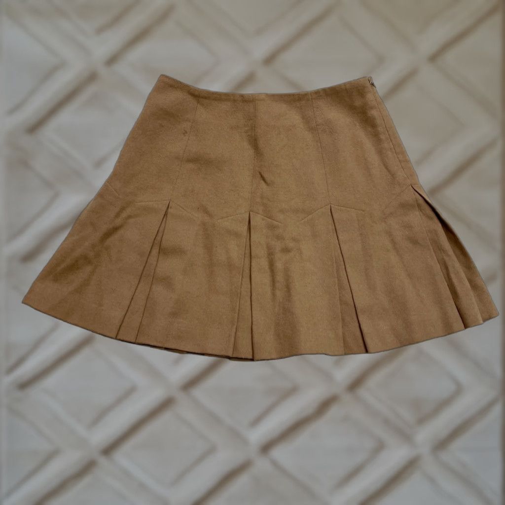 Banana Republic Banana Republic Skirt Womens 8 Brown Wool Nylon Short A-Line Zip Solid Solid Color Size 30" / US 8 / IT 44 - 1 Thumbnail