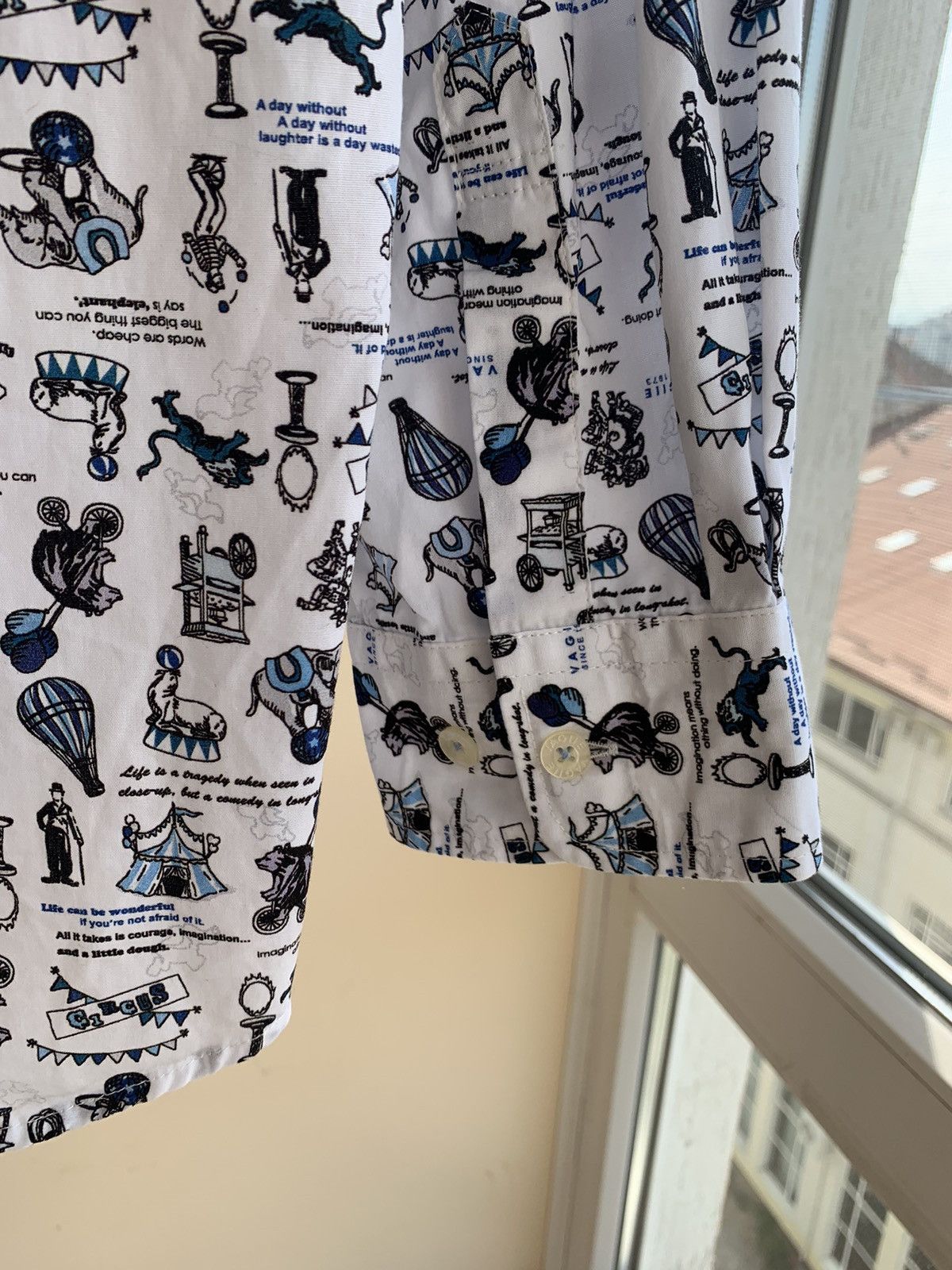 Japanese Brand Vagiie Circus Print Long Sleeve Shirt by Leggiuno Size 50 Size US M / EU 48-50 / 2 - 6 Thumbnail