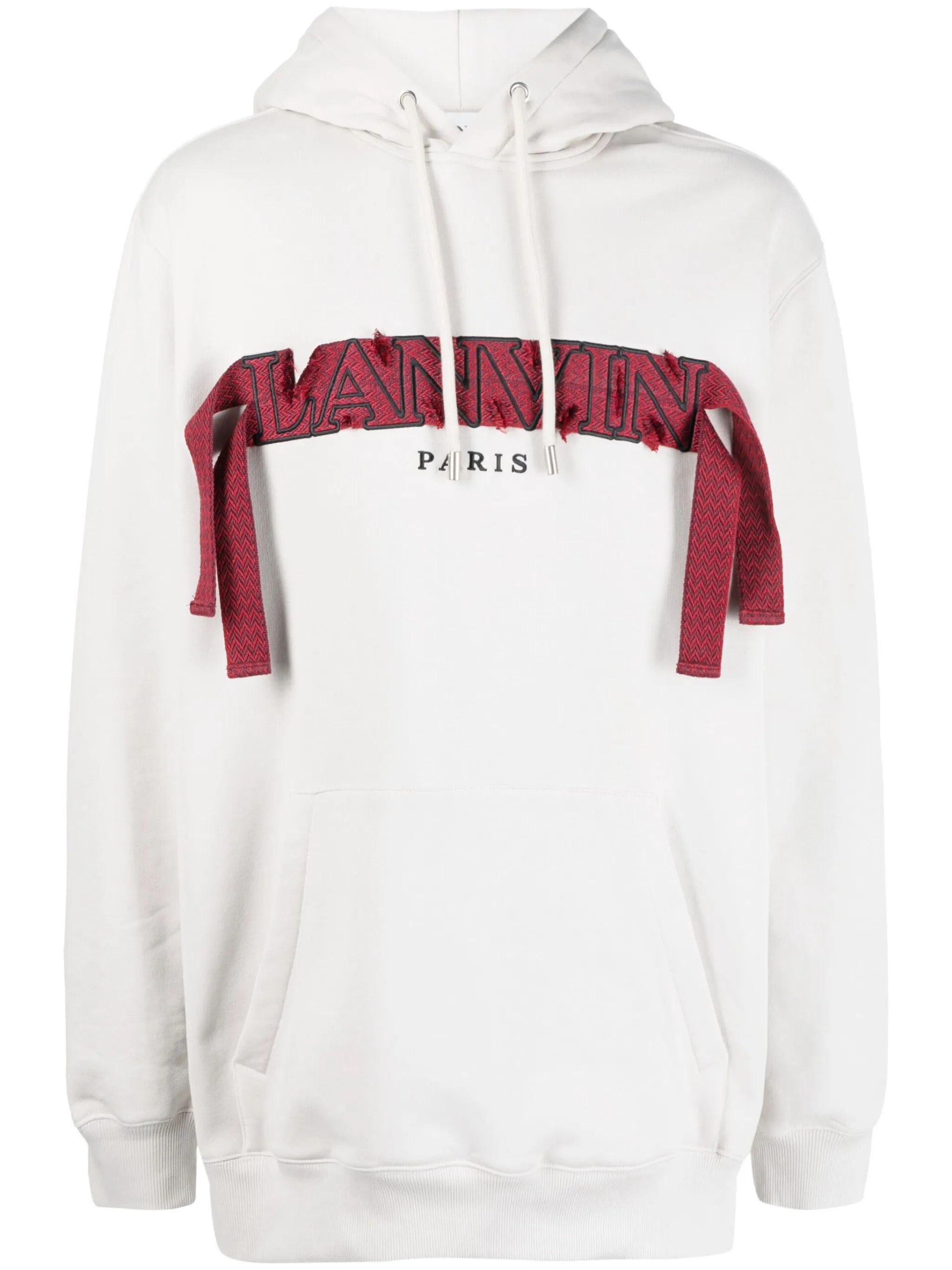 Lanvin o1y0225 Embroidered Logo Hoodie in Light Grey Size US XL / EU 56 / 4 - 1 Thumbnail