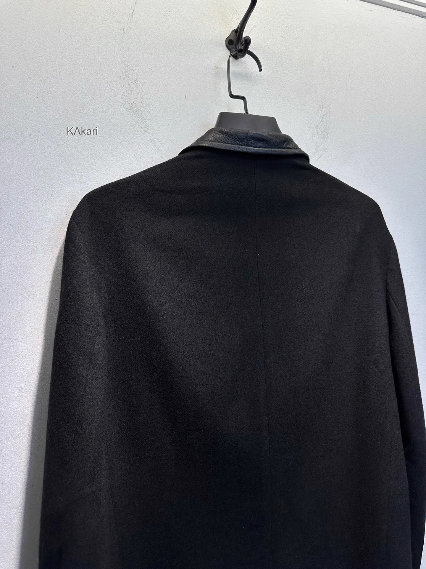 Yohji Yamamoto Black Zip-Front Jacket with Leather Collar (L) Size US L / EU 52-54 / 3 - 6 Thumbnail