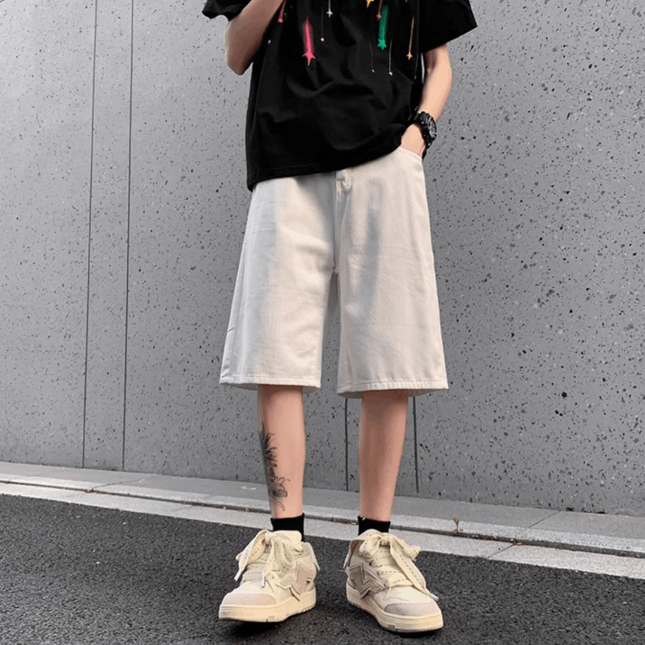 Japanese Brand × Jean Retro loose fitting straight leg denim shorts Size US 30 / EU 46 - 1 Thumbnail