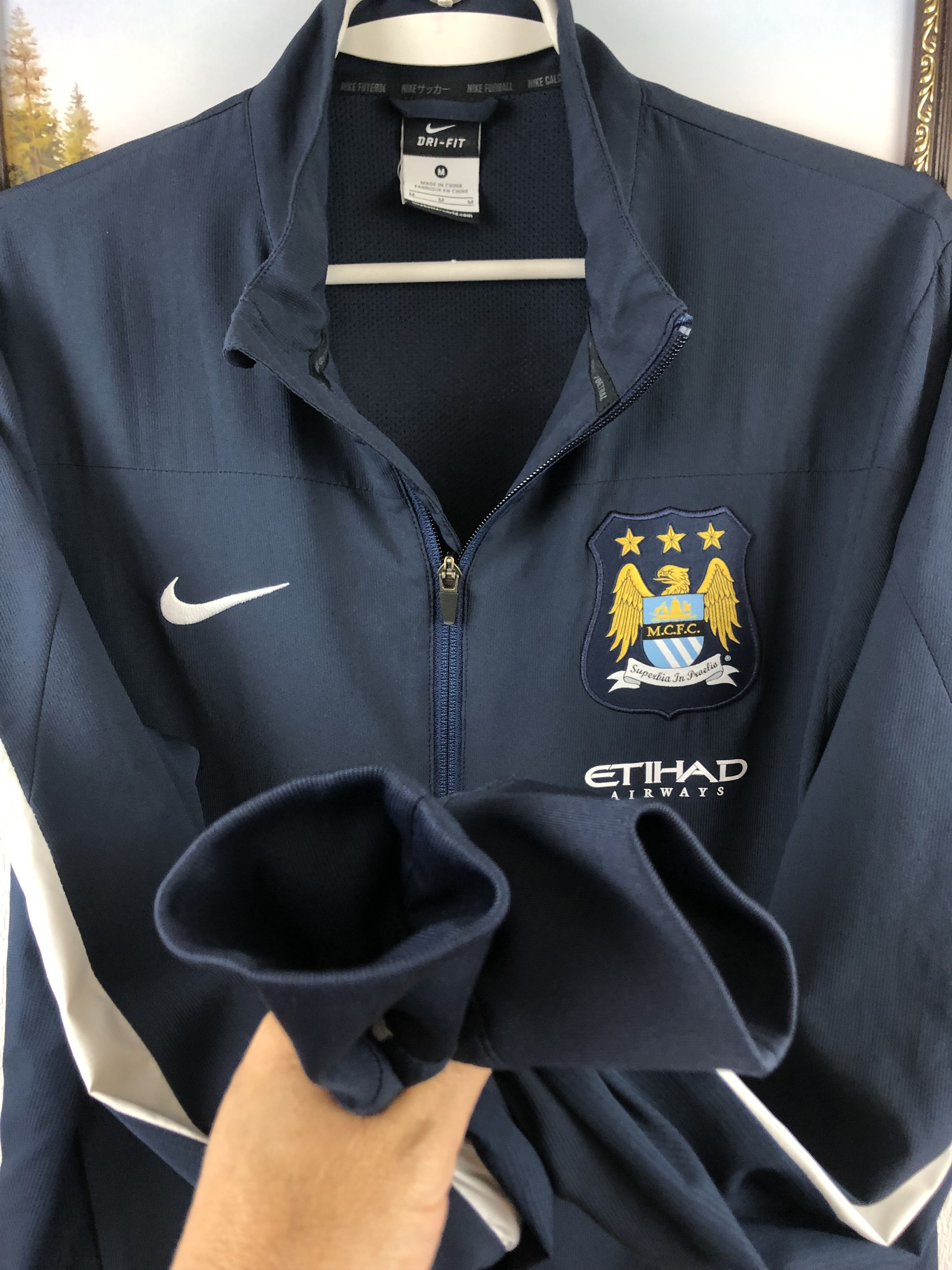 Nike Manchester City Football Jacket Soccer Zip Mens Track Top Size US M / EU 48-50 / 2 - 9 Thumbnail