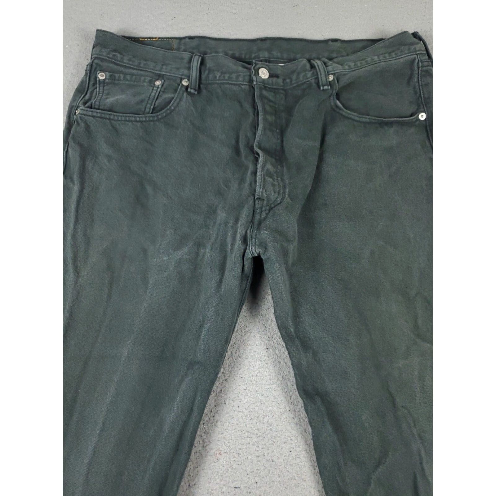 Levi's Levis 501 Straight Leg Jeans Mens Gray 38x29 Regular Cotton Size US 38 / EU 54 - 2 Thumbnail