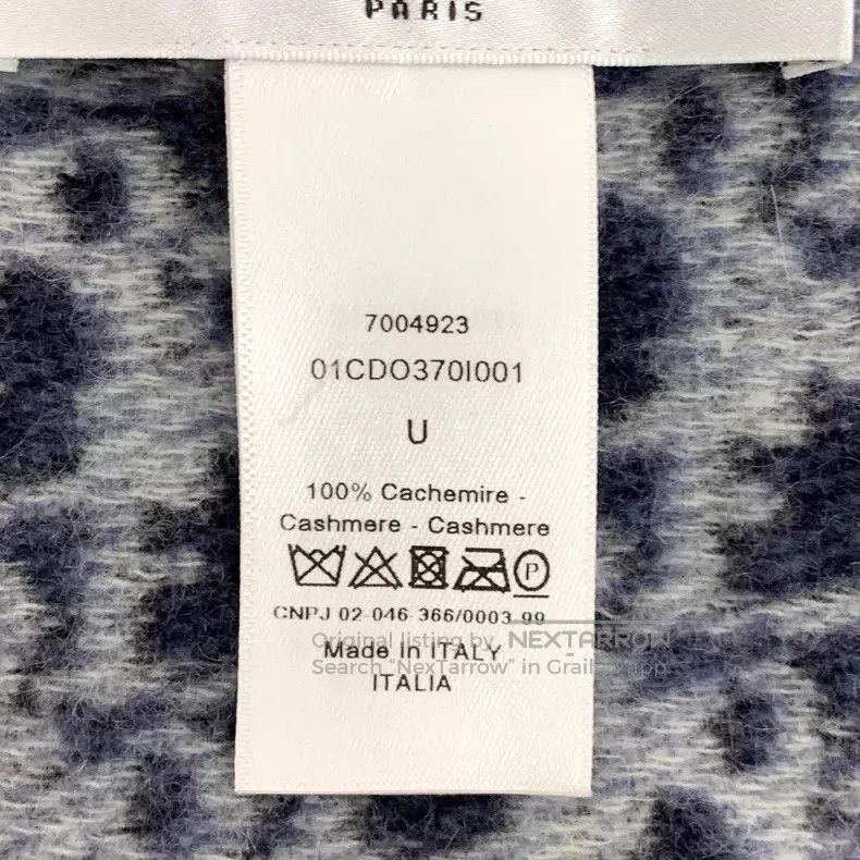 Dior Dior SizeU Blue old flower full print round neck cashmere t Size ONE SIZE - 7 Thumbnail
