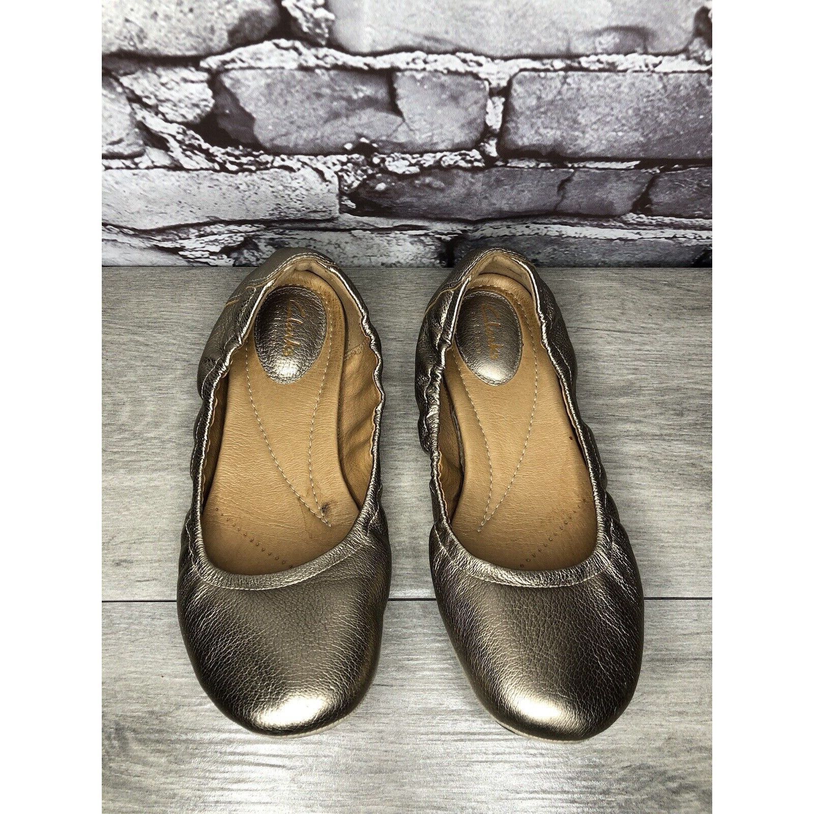 Clarks Clarks Artisan Bronze Gold Leather Casual Ballet Flats Shoes Size US 8 / IT 38 - 2 Thumbnail