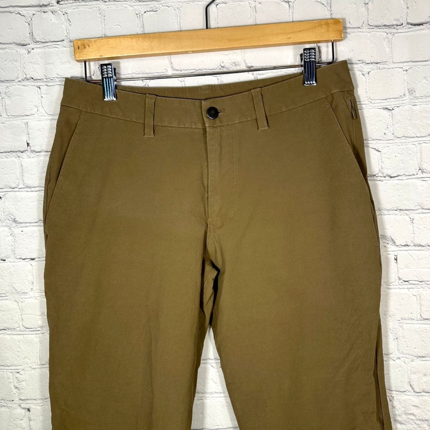Lululemon Lululemon Mens ABC Pant Slim Fit 31 Dark Khaki Chino Trousers LM5AXAS Size US 31 - 2 Thumbnail