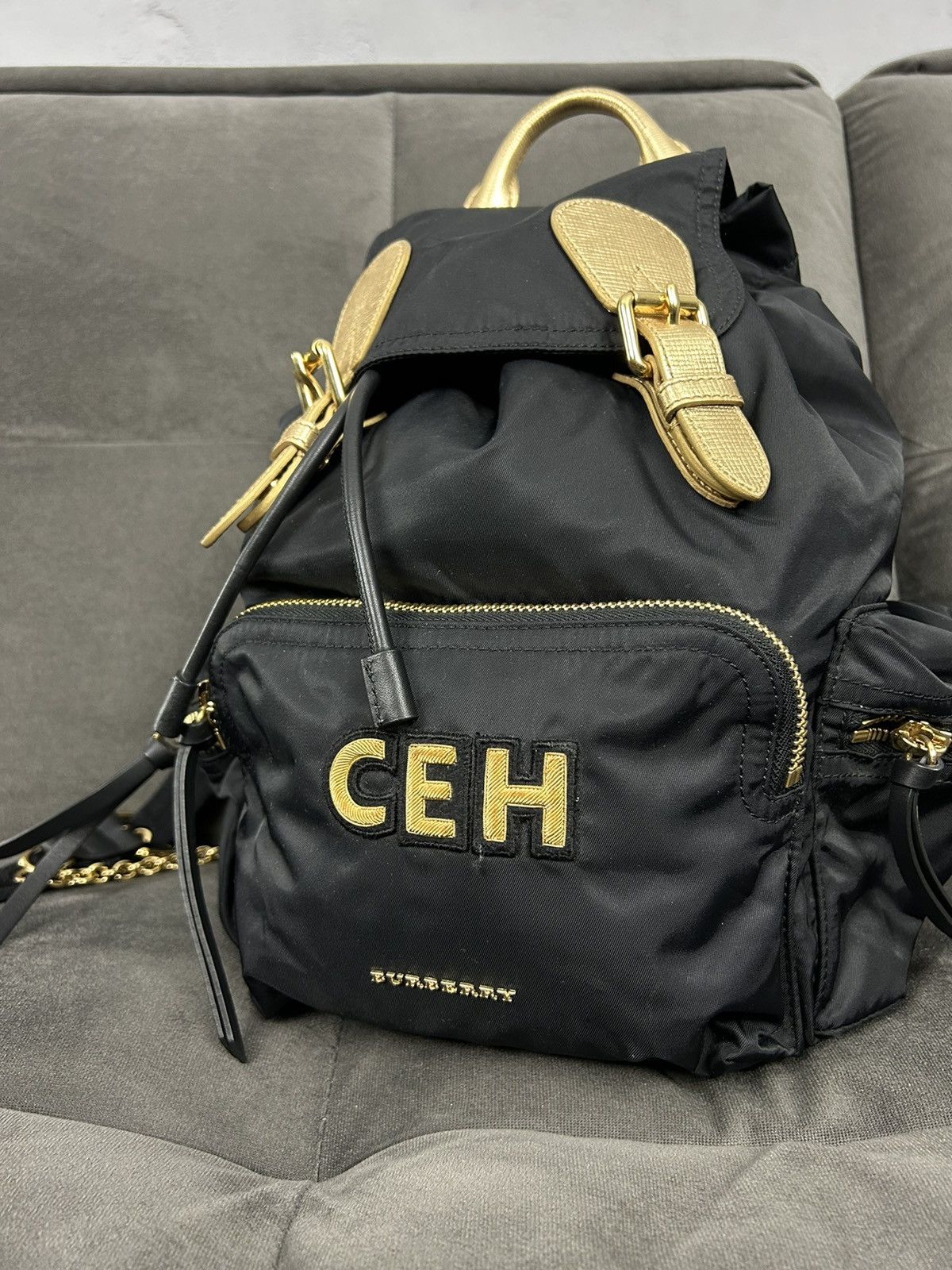 Burberry Burberry Black Nylon Backpack Luxury Designer Bag Size ONE SIZE - 2 Thumbnail