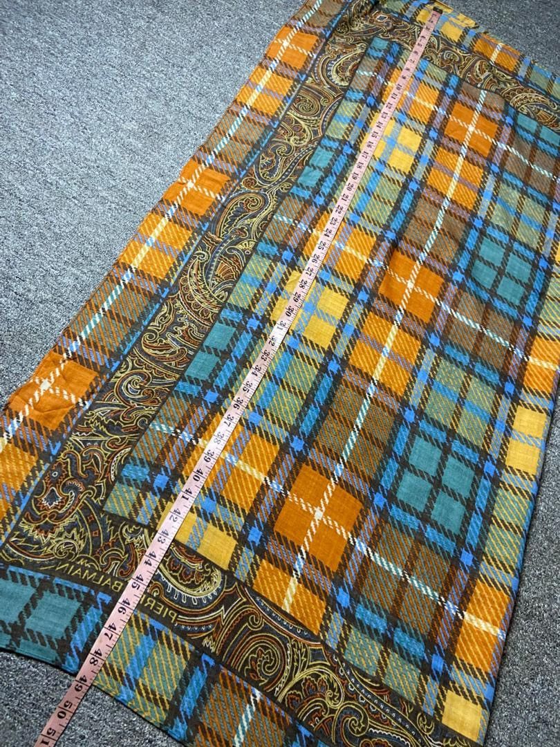Pierre Balmain Vintage Pierre Balmain Plaid & Paisley Pattern Scarf (179) Size ONE SIZE - 9 Thumbnail