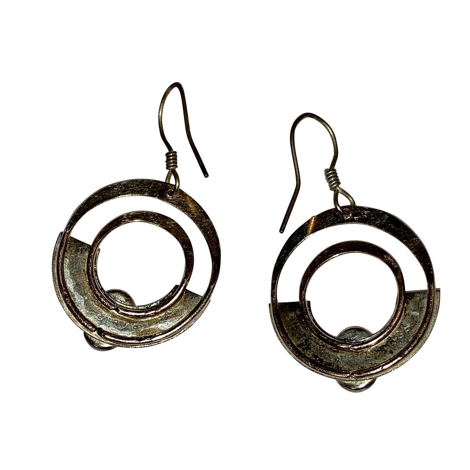 Sterling Silver Sterling Gold Filled Shell Cabochon Dangle Earrings Size ONE SIZE - 5 Thumbnail