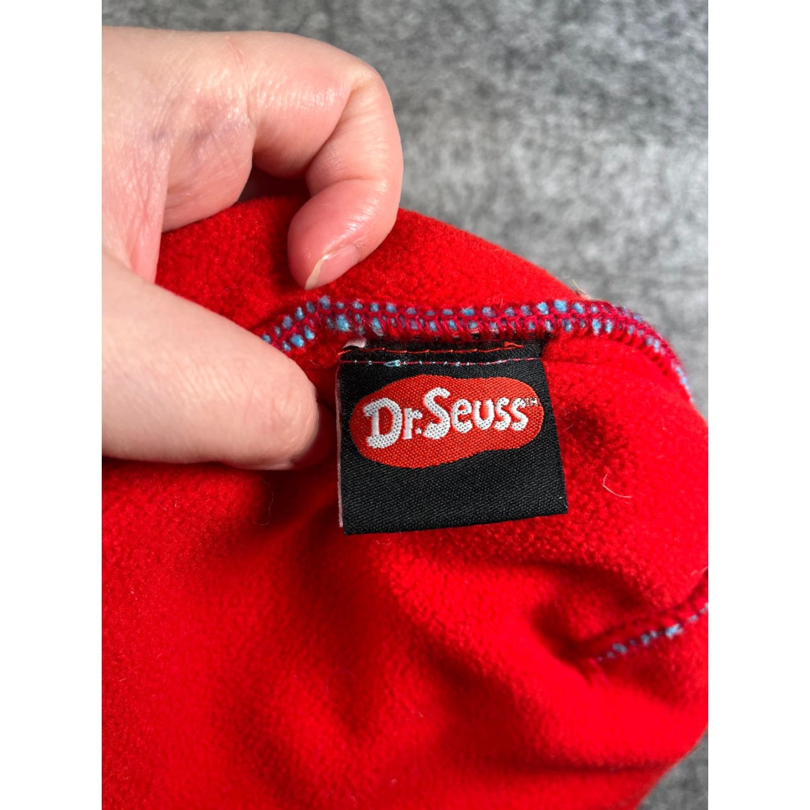 Vintage Dr. Seuss Thing 1 Beanie Hat Adult One Size Blue Red Acrylic Ear Flap Toque Tassel Size ONE SIZE - 7 Thumbnail